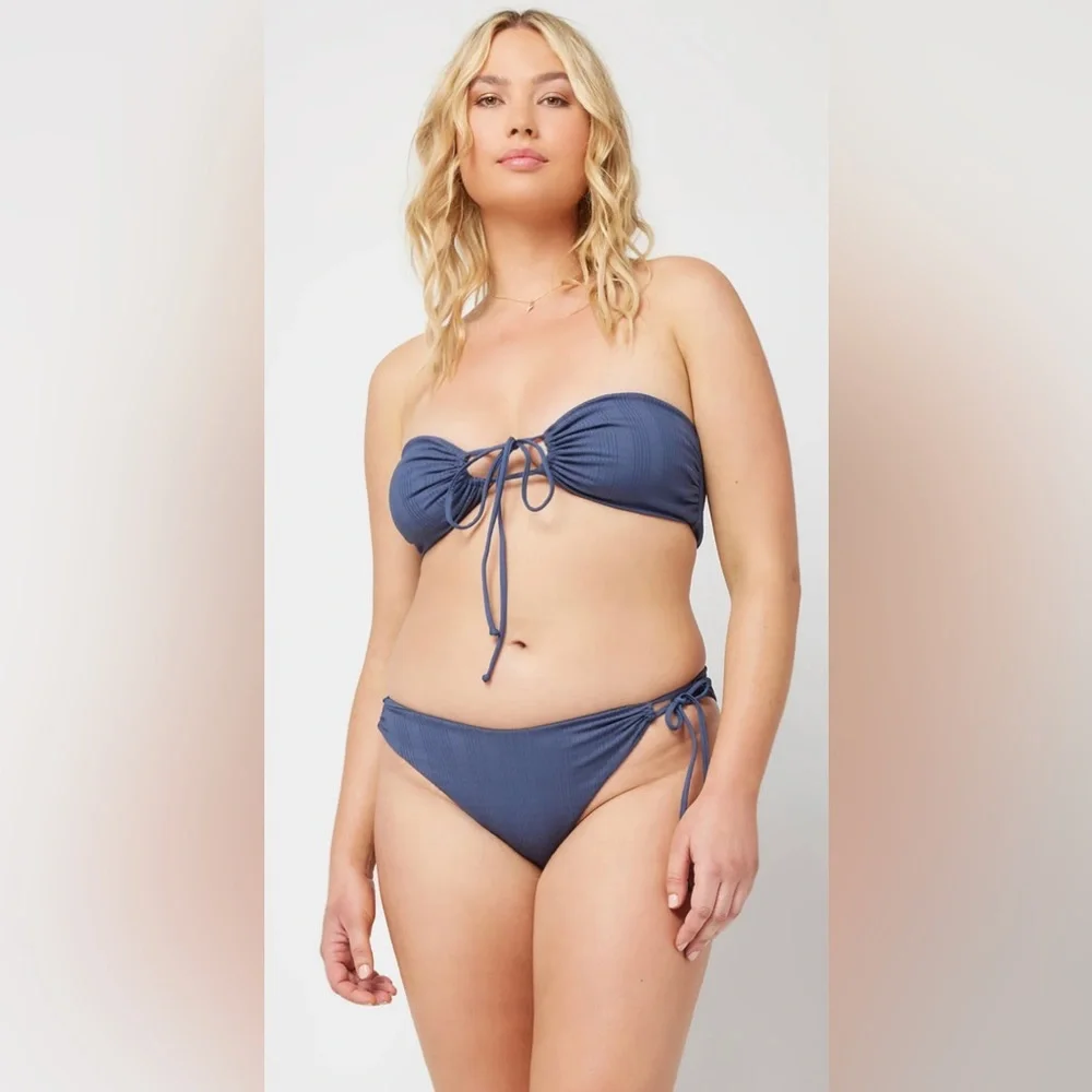 NWT L*Space Amal Classic Bottom in Slate Blue Gray Bikini Bottom